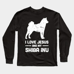 Shiba Inu - Funny Jesus Christian Dog Long Sleeve T-Shirt